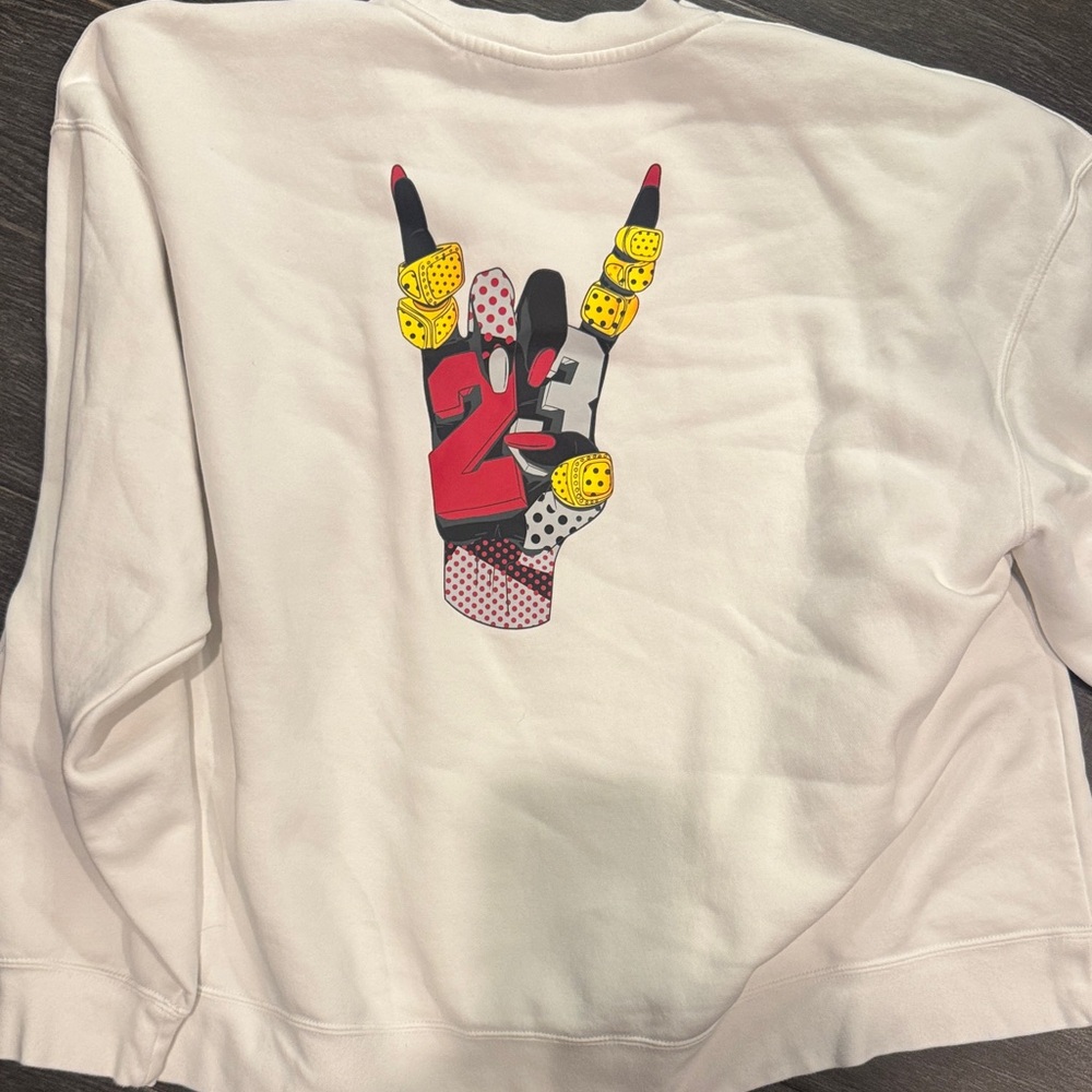 Jordan White Sweatshirt with Black Logo